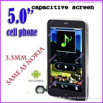 Smart phones A8500 Android 2.2 OS 5 inch Capacity screen dual SIM dual camera TV Games JAVA GPS Navigation WIFI